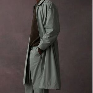 NWT New Fear of God Essentials Long Twill Coat Sycamore Grayish Green Medium